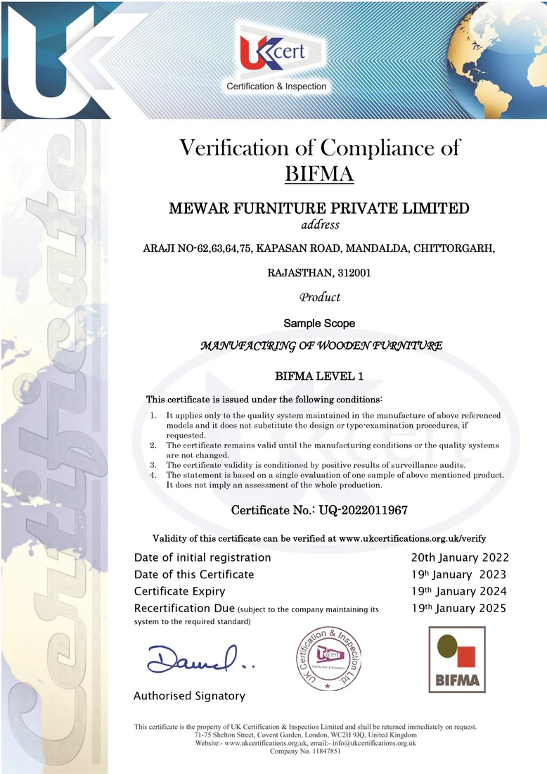 BIFMA LEVEL 1 Compliance